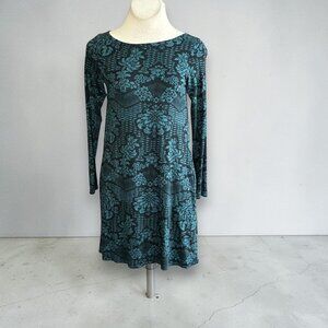 Peruvian Connection Dress Katazome Orla Botanical Floral Pima Cotton Size XS